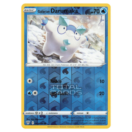 Pokemon - Sword & Shield - Darkness Ablaze - Galarian Darumaka - 043/189 - (Reverse Holo)