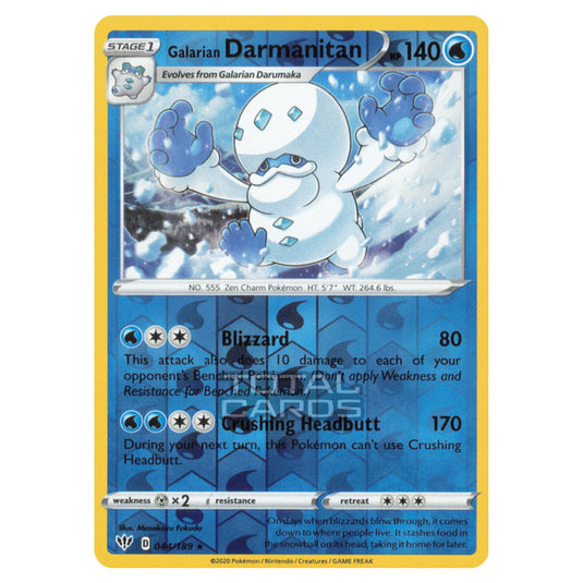 Pokemon - Sword & Shield - Darkness Ablaze - Galarian Darmanitan - 044/189 - (Reverse Holo)