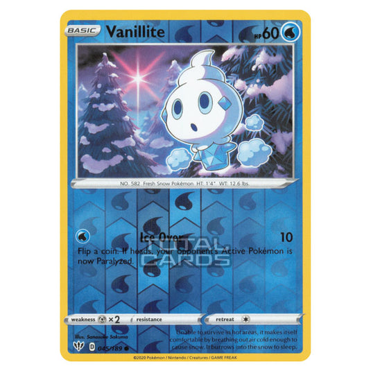 Pokemon - Sword & Shield - Darkness Ablaze - Vanillite - 045/189 - (Reverse Holo)