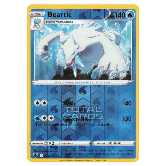 Pokemon - Sword & Shield - Darkness Ablaze - Beartic - 049/189 - (Reverse Holo)