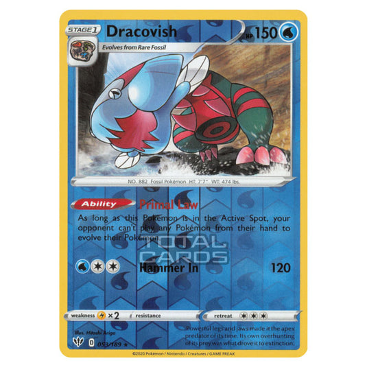 Pokemon - Sword & Shield - Darkness Ablaze - Dracovish - 053/189 - (Reverse Holo)