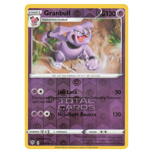 Pokemon - Sword & Shield - Darkness Ablaze - Granbull - 071/189 - (Reverse Holo)