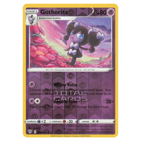 Pokemon - Sword & Shield - Darkness Ablaze - Gothorita - 074/189 - (Reverse Holo)