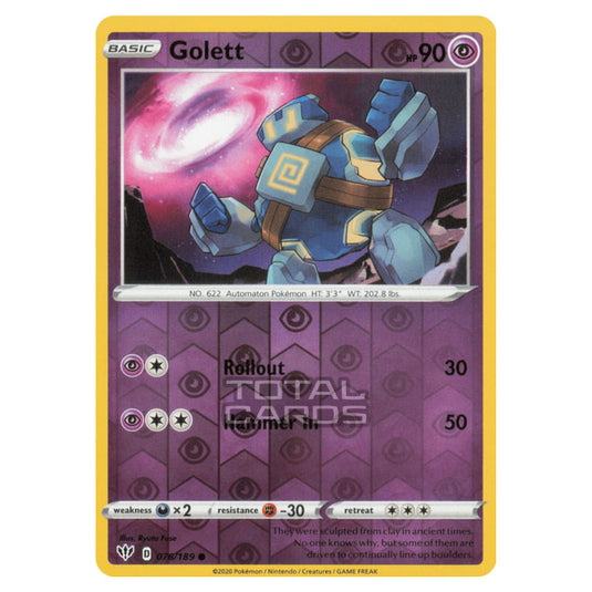 Pokemon - Sword & Shield - Darkness Ablaze - Golett - 076/189 - (Reverse Holo)