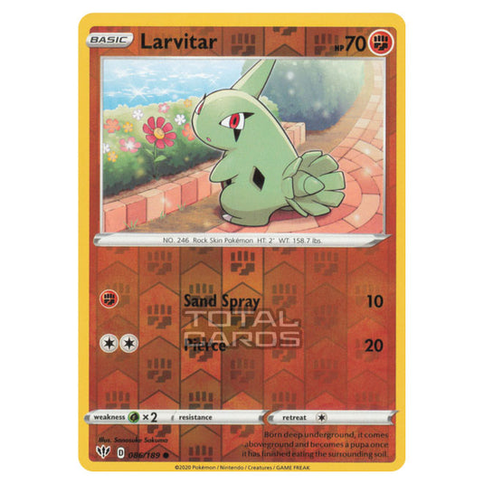 Pokemon - Sword & Shield - Darkness Ablaze - Larvitar - 086/189 - (Reverse Holo)