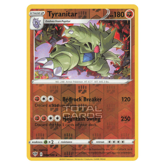 Pokemon - Sword & Shield - Darkness Ablaze - Tyranitar - 088/189 - (Reverse Holo)