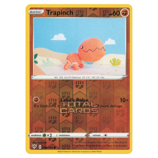 Pokemon - Sword & Shield - Darkness Ablaze - Trapinch - 089/189 - (Reverse Holo)