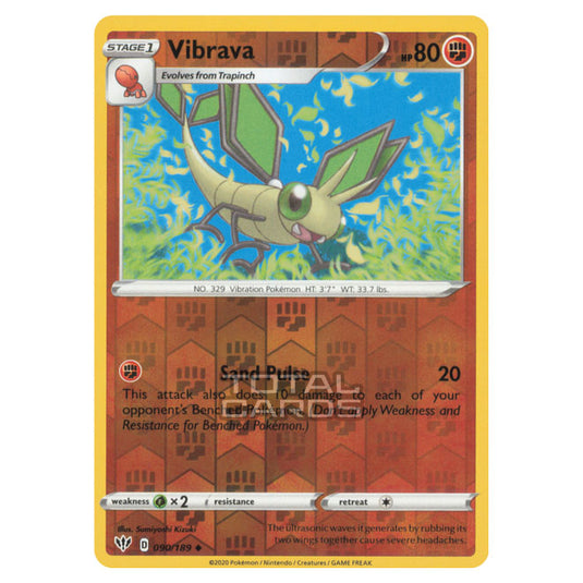 Pokemon - Sword & Shield - Darkness Ablaze - Vibrava - 090/189 - (Reverse Holo)