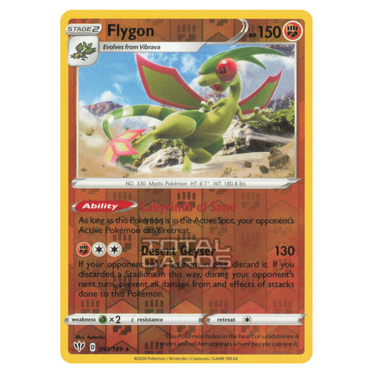 Pokemon - Sword & Shield - Darkness Ablaze - Flygon - 091/189 - (Reverse Holo)