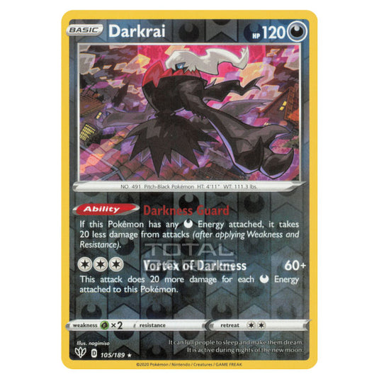 Pokemon - Sword & Shield - Darkness Ablaze - Darkrai - 105/189 - (Reverse Holo)