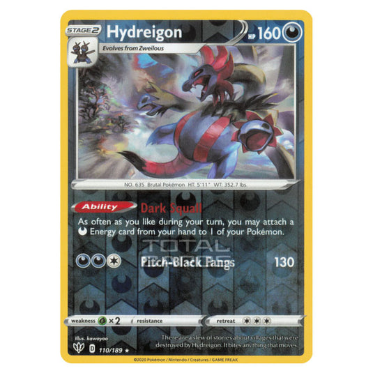 Pokemon - Sword & Shield - Darkness Ablaze - Hydreigon - 110/189 - (Reverse Holo)