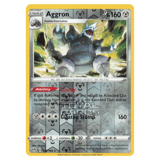 Pokemon - Sword & Shield - Darkness Ablaze - Aggron - 123/189 - (Reverse Holo)