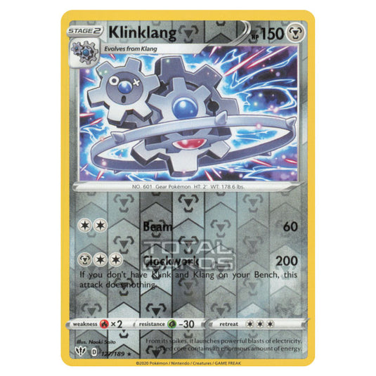 Pokemon - Sword & Shield - Darkness Ablaze - Klinklang - 127/189 - (Reverse Holo)