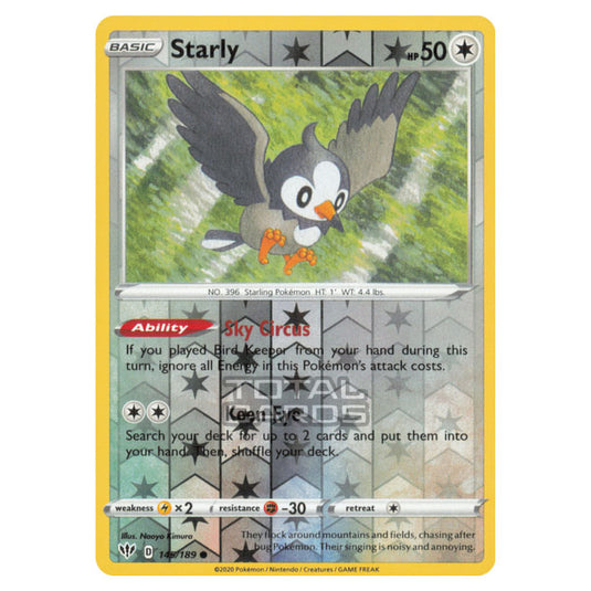 Pokemon - Sword & Shield - Darkness Ablaze - Starly - 145/189 - (Rever Pokemon - Sword & Shield - Darkness Ablaze - Starly - 145/189 - (Rever