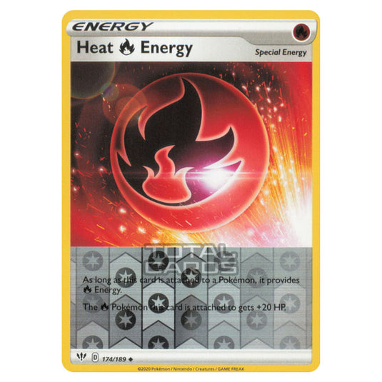 Pokemon - Sword & Shield - Darkness Ablaze - Heat Fire Energy - 174/189 - (Reverse Holo)