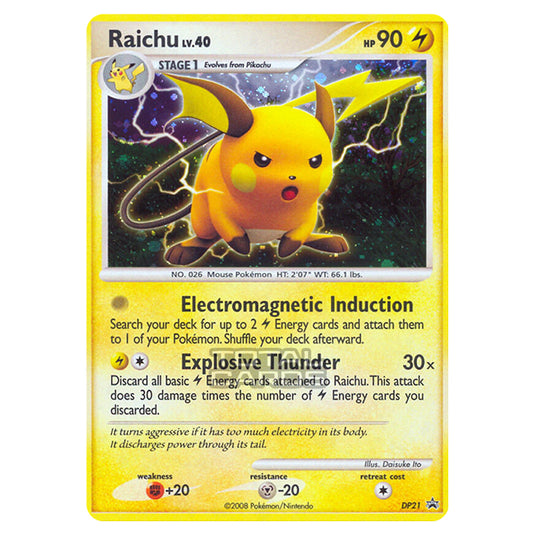 Pokemon - Diamond & Pearl - DP Black Star Promos - Raichu - DP21 Pokemon - Diamond & Pearl - DP Black Star Promos - Raichu - DP21