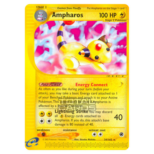 Pokemon - Expedition Base Set - Ampharos - 034/165-Excellent-Unlimited-English