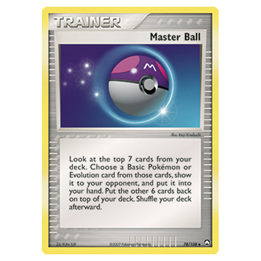 Pokemon - Diamond & Pearl - EX Power Keepers - Master Ball - 078/108