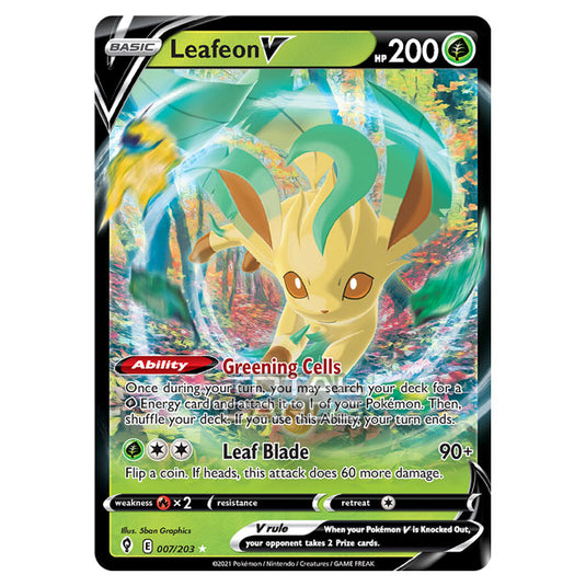 Pokemon - Sword & Shield - Evolving Skies - Leafeon V - 007/203 Pokemon - Sword & Shield - Evolving Skies - Leafeon V - 007/203