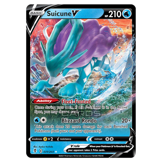 Pokemon - Sword & Shield - Evolving Skies - Suicune V - 031/203