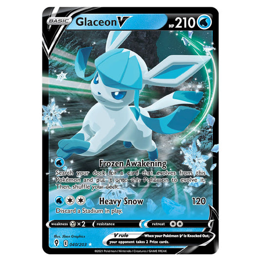 Pokemon - Sword & Shield - Evolving Skies - Glaceon V - 040/203