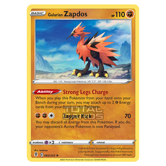 Pokemon - Sword & Shield - Evolving Skies - Galarian Zapdos - 082/203