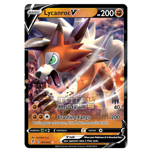 Pokemon - Sword & Shield - Evolving Skies - Lycanroc V - 091/203