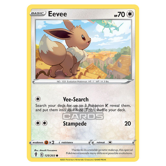 Pokemon - Sword & Shield - Evolving Skies - Eevee - 125/203