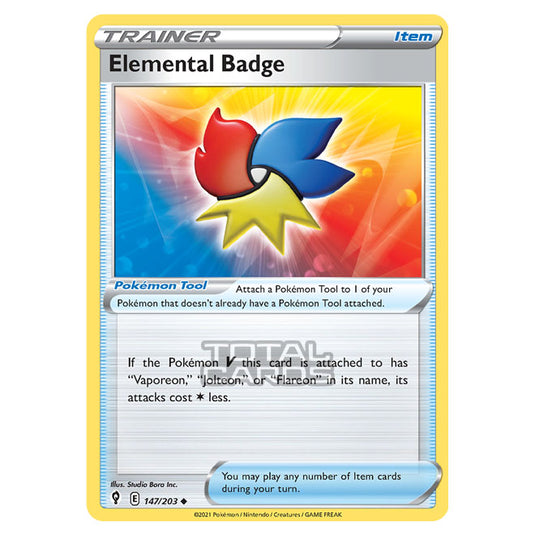 Pokemon - Sword & Shield - Evolving Skies - Elemental Badge - 147/203