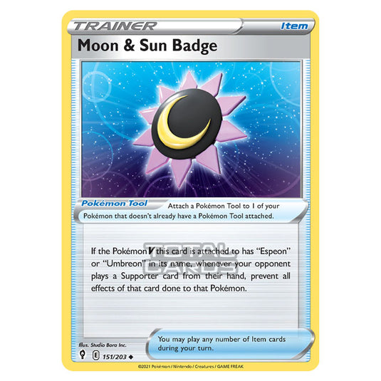 Pokemon - Sword & Shield - Evolving Skies - Moon & Sun Badge - 151/203