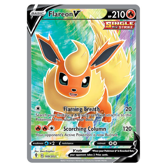 Pokemon - Sword & Shield - Evolving Skies - Flareon V - 169/203