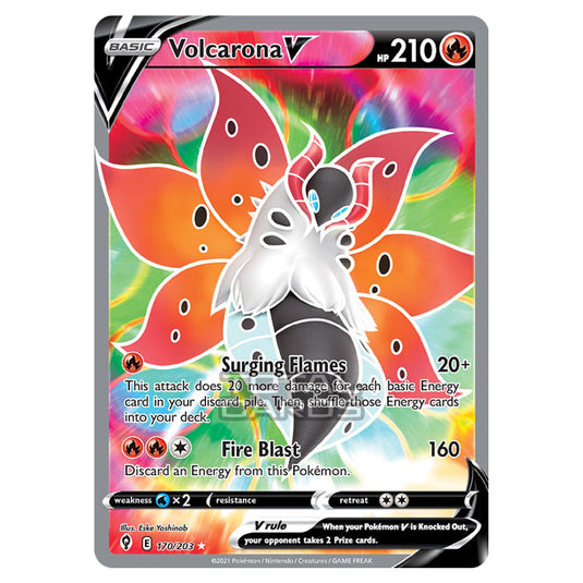 Pokemon - Sword & Shield - Evolving Skies - Volcarona V - 170/203