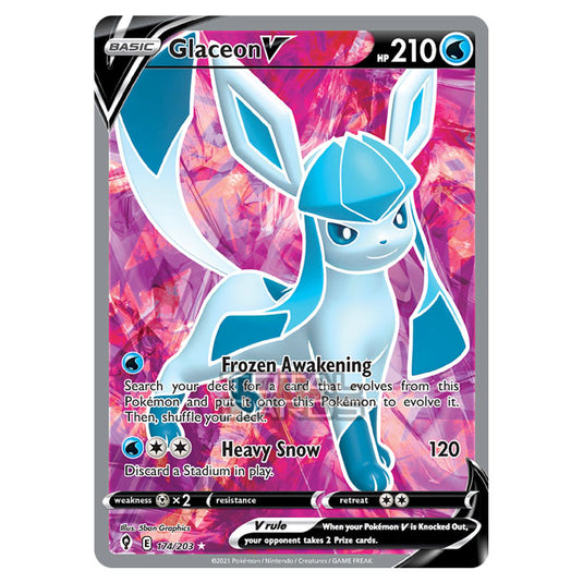 Pokemon - Sword & Shield - Evolving Skies - Glaceon V - 174/203