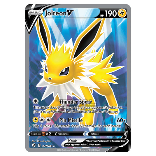 Pokemon - Sword & Shield - Evolving Skies - Jolteon V - 177/203