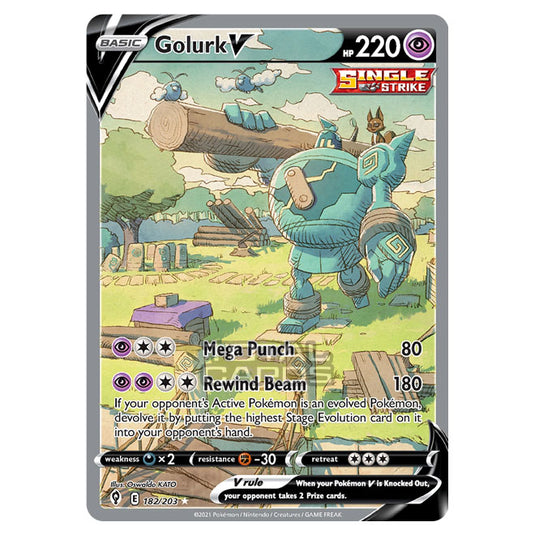 Pokemon - Sword & Shield - Evolving Skies - Golurk V - 182/203