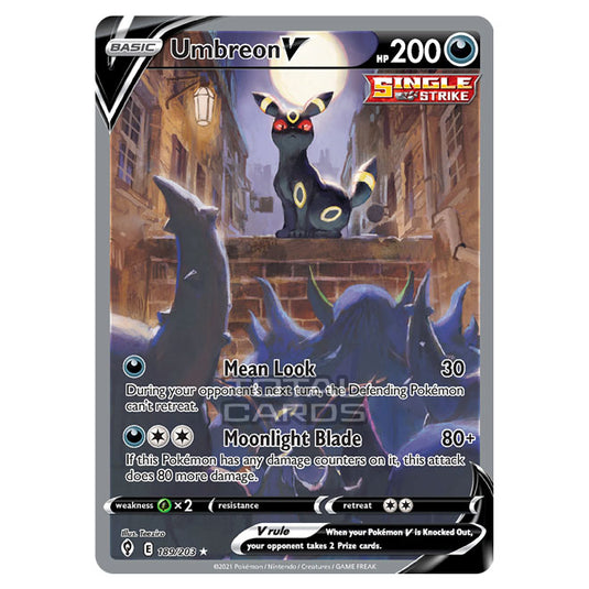 Pokemon - Sword & Shield - Evolving Skies - Umbreon V - 189/203 Pokemon - Sword & Shield - Evolving Skies - Umbreon V - 189/203
