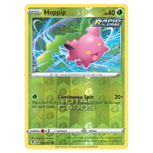 Pokemon - Sword & Shield - Evolving Skies - Hoppip - 002/203 - (Reverse Holo)