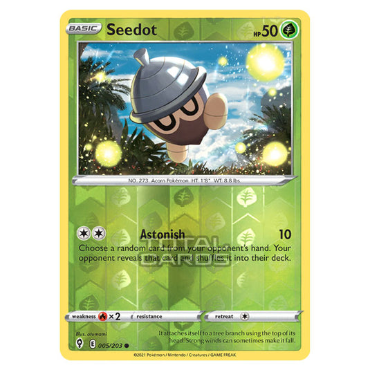 Pokemon - Sword & Shield - Evolving Skies - Seedot - 005/203 - (Reverse Holo)