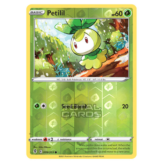 Pokemon - Sword & Shield - Evolving Skies - Petilil - 009/203 - (Reverse Holo)