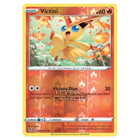 Pokemon - Sword & Shield - Evolving Skies - Victini - 020/203 - (Reverse Holo)