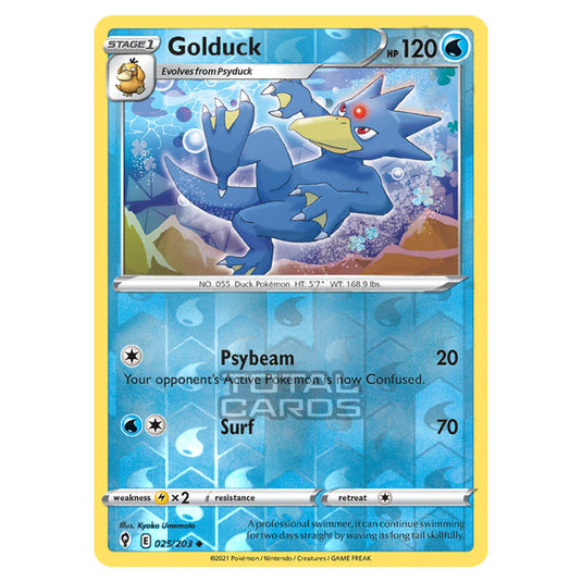 Pokemon - Sword & Shield - Evolving Skies - Golduck - 025/203 - (Reverse Holo)