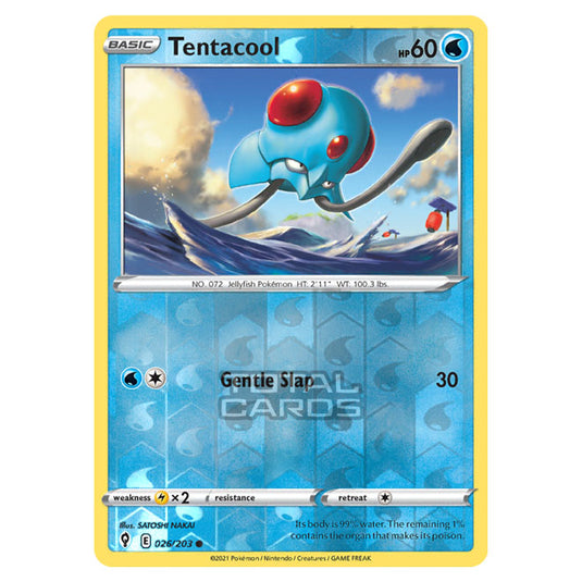 Pokemon - Sword & Shield - Evolving Skies - Tentacool - 026/203 - (Reverse Holo)