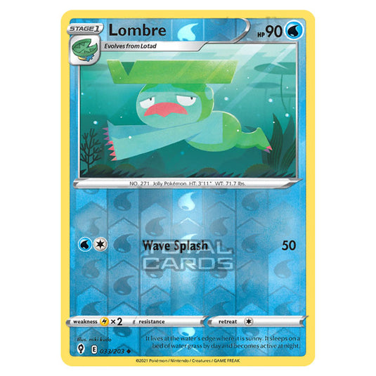 Pokemon - Sword & Shield - Evolving Skies - Lombre - 033/203 - (Reverse Holo)