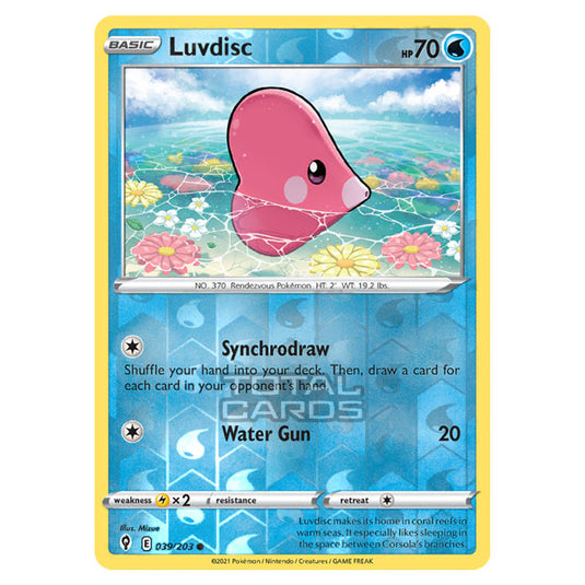 Pokemon - Sword & Shield - Evolving Skies - Luvdisc - 039/203 - (Reverse Holo)