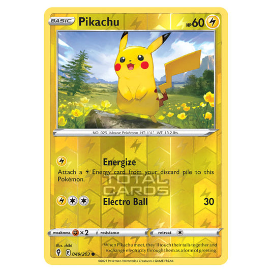 Pokemon - Sword & Shield - Evolving Skies - Pikachu - 049/203 - (Reverse Holo)