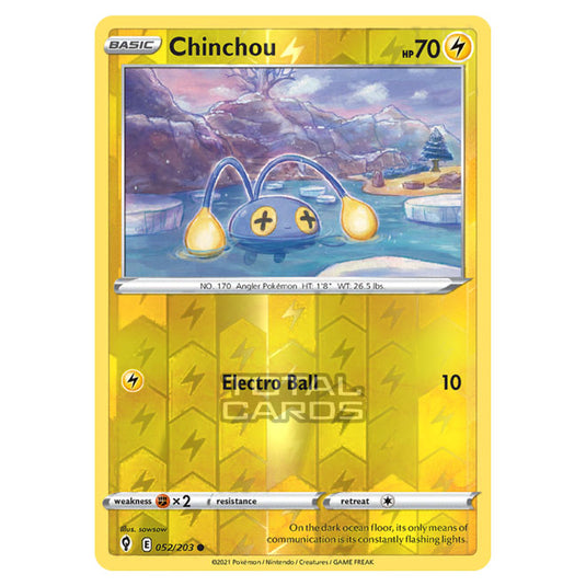 Pokemon - Sword & Shield - Evolving Skies - Chinchou - 052/203 - (Reverse Holo)