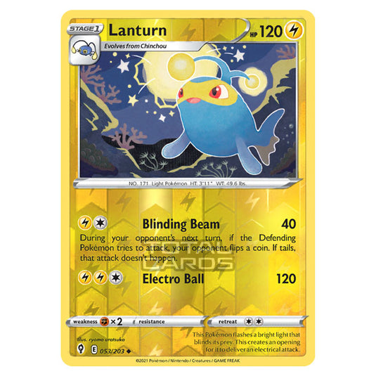 Pokemon - Sword & Shield - Evolving Skies - Lanturn - 053/203 - (Reverse Holo)