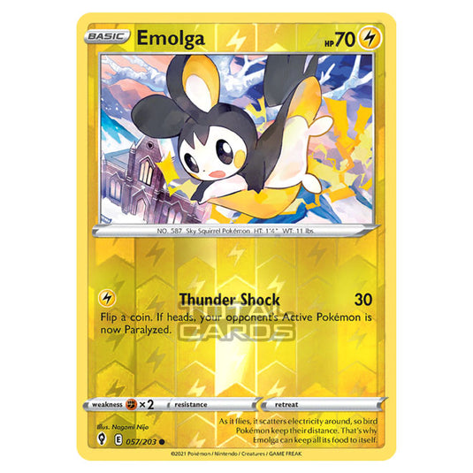 Pokemon - Sword & Shield - Evolving Skies - Emolga - 057/203 - (Reverse Holo)