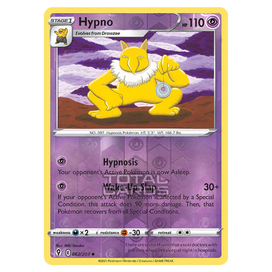 Pokemon - Sword & Shield - Evolving Skies - Hypno - 062/203 - (Reverse Holo)