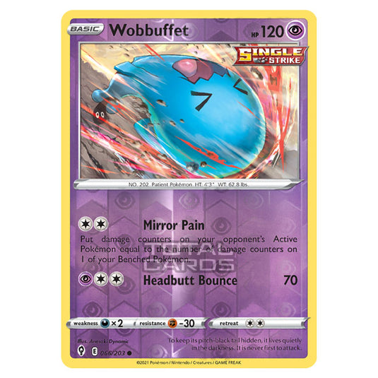 Pokemon - Sword & Shield - Evolving Skies - Wobbuffet - 066/203 - (Reverse Holo)